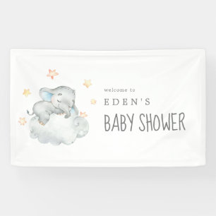 Slapend Little Elephant Boy Baby shower Welcome Spandoek