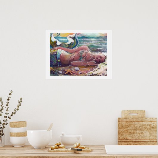 Slapend Mermaid poster (Keuken)