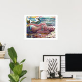 Slapend Mermaid poster (Thuiskantoor)