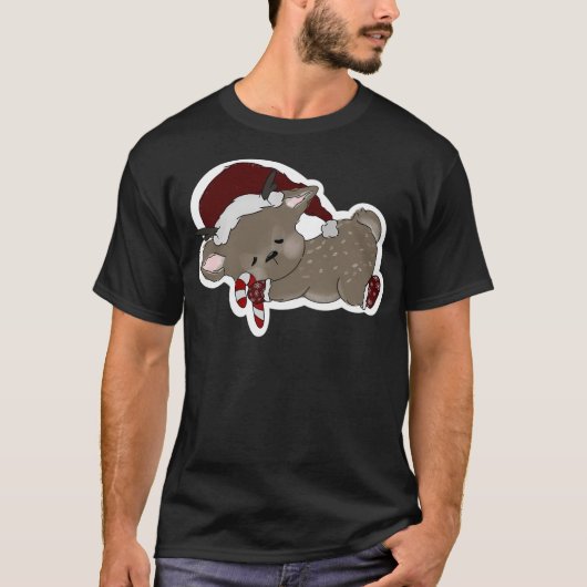 slapend rendier t-shirt (Voorkant)