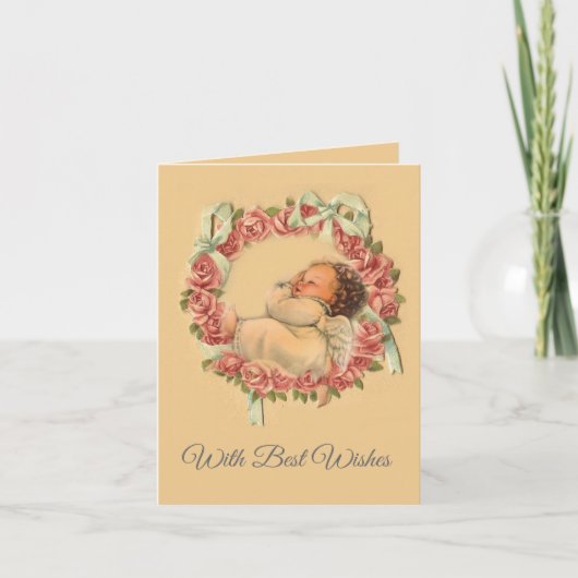  slapende Baby Angel Valentijn Feestdagen Kaart (Voorkant)