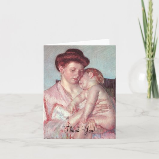 Slapende baby door Mary Cassatt, Dank je Bedankkaart (Voorkant)