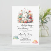 Slapende Baby Dragon met regenboog bloemen kunst Kaart (Staand voorkant)