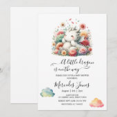 Slapende Baby Dragon met regenboog bloemen kunst Kaart (Voorkant / Achterkant)