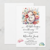 Slapende Baby Dragon met regenboog bloemen kunst Kaart (Voorkant / Achterkant)