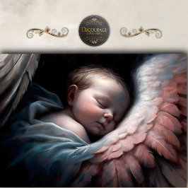 Slapende Baby Engel Droevige Vleugels Decoupage Tissuepapier