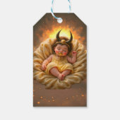 Slapende baby Isis – Godin van het Licht. Cadeaulabel (Achterkant)