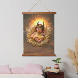 Slapende baby Isis – Godin van het Licht. Hangend Wandkleed