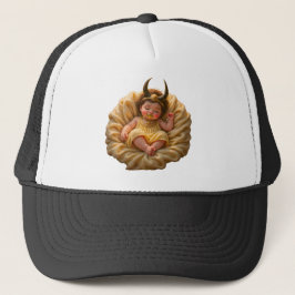 Slapende baby Isis – Godin van het Licht. Trucker Pet