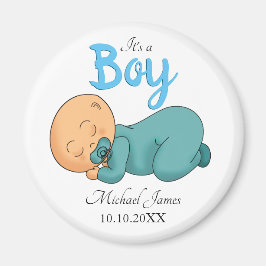 Slapende Baby Jongen Baby Shower Magneet