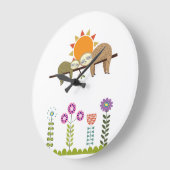 Slapende Baby & Moeder Luiaard Grote Klok (Hoek)