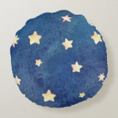 Slapende Baby Olifant Moon Stars Jongenskwekerij Rond Kussen (Achterkant)