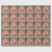 Slapende baby roze bloem cadeaupapier (Vlak)