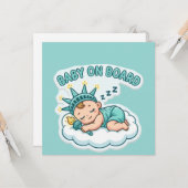 Slapende Baby Vrijheidsbeeld Kaart (Voorkant / Achterkant in situ)