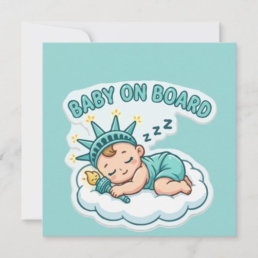 Slapende Baby Vrijheidsbeeld Kaart (Voorkant)