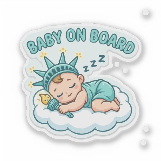 Slapende Baby Vrijheidsbeeld Sticker (Voorkant)