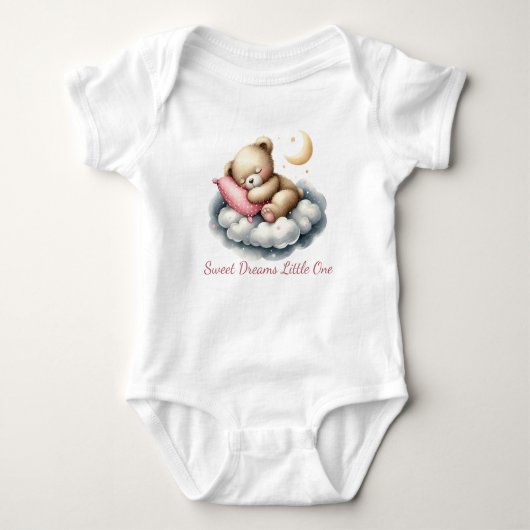 Slapende babybeer op wolk ster baby shower cadeau  romper (Voorkant)
