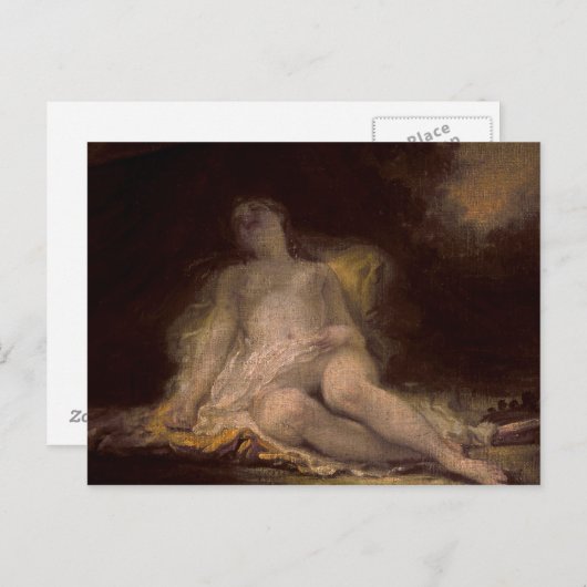 Slapende bacchante briefkaart (Voorkant / Achterkant)