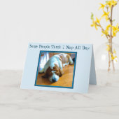 Slapende Basset op de Grappige Kaart van de (Gele Bloem)