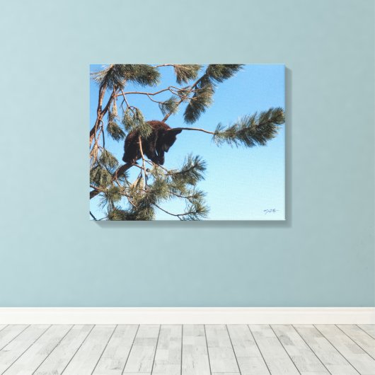 Slapende Beer Canvas Afdruk (Insitu (Houten vloer))