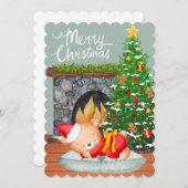 Slapende Beer kerstboomklep Feestdagenkaart (Voorkant / Achterkant)