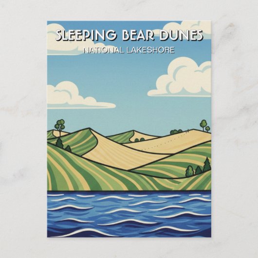 Slapende Berenduin Michigan Reizen Briefkaart (Voorkant)