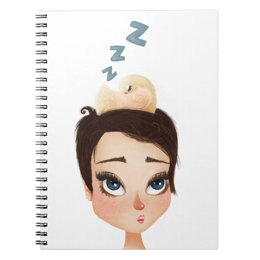 Slapende Birdie op een Pixie Notitieboek (Voorkant)