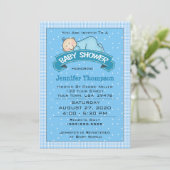 Slapende Boy Baby shower Invitation Kaart (Staand voorkant)