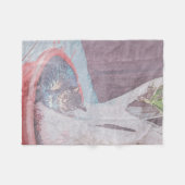 slapende buitenkat digitale kunst aquarel fleece deken (Voorkant (Horizontaal))