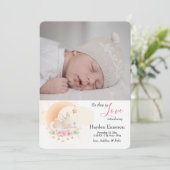 Slapende Bunny Foto geboortedatum Aankondiging (Staand voorkant)