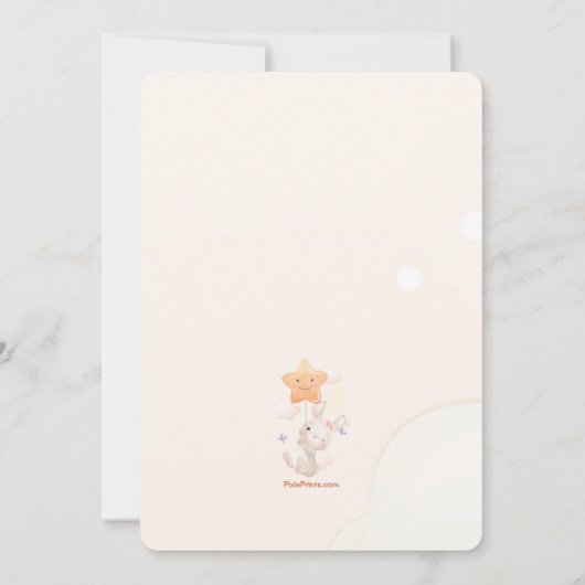 Slapende Bunny Foto geboortedatum Aankondiging (Achterkant)