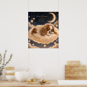 Slapende Cavalier King Charles Spaniel op Wolk Poster (Keuken)