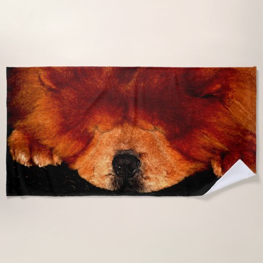 Slapende Chow Chow Bta Strandlaken (Voorkant)