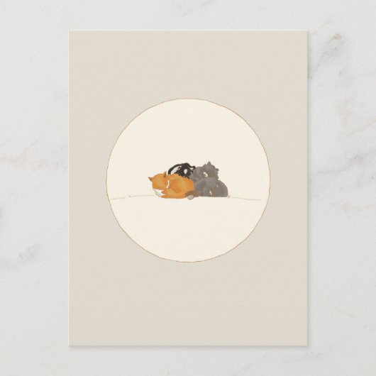 Slapende creaties briefkaart (Voorkant)