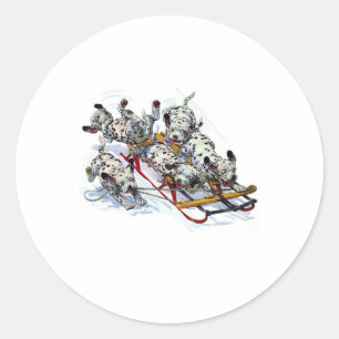 Slapende Dalmatische jongen Ronde Sticker