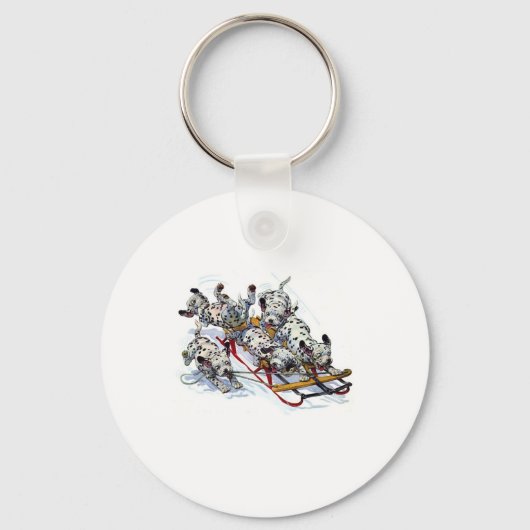 Slapende Dalmatische jongen Sleutelhanger (Voorkant)