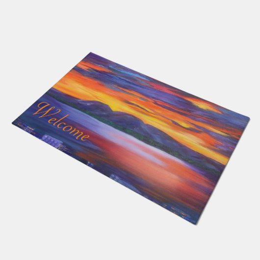 Slapende dame Welkom deur mat (Schuin)