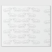 Slapende Daschund Dog Cadeaupapier (Vlak)