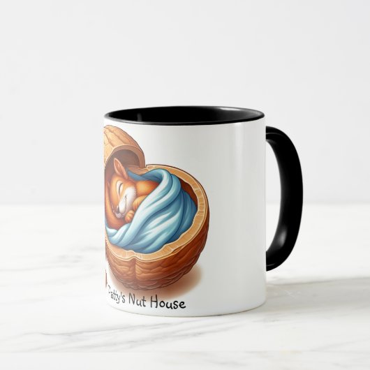 Slapende eekhoorn in een moer mok (Voorkant rechts)