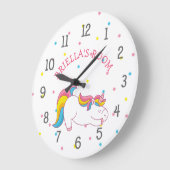 Slapende eenhoorn slaapkamerklok met naam grote klok (Hoek)
