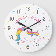 Slapende eenhoorn slaapkamerklok met naam