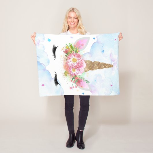 slapende eenhoorndeken fleece deken (In situ)