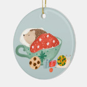 Slapende egel keramisch ornament (Links)