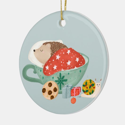 Slapende egel keramisch ornament (Links)