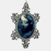 Slapende engel tin sneeuwvlok ornament (Links)
