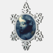 Slapende engel tin sneeuwvlok ornament (Rechts)
