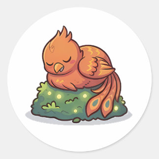 Slapende Feniks Ronde Sticker