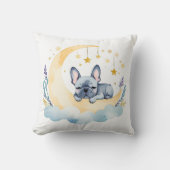 Slapende Franse Bulldog Boho Naam Kwekerij Kussen (Voorkant)
