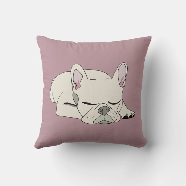 Slapende Franse Bulldog Kussen (Achterkant)