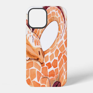 Slapende Giraffe: zachte Waterverf iPhone 12 Hoesje